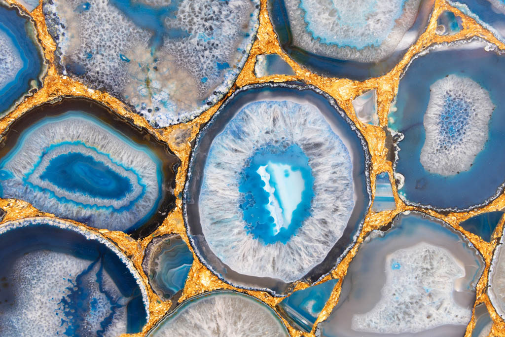 Margraf Blue Agate Golden Leaf